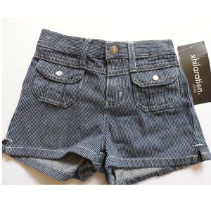 Xhilaration Girl's Shorts Blue/White Striped, Size:14